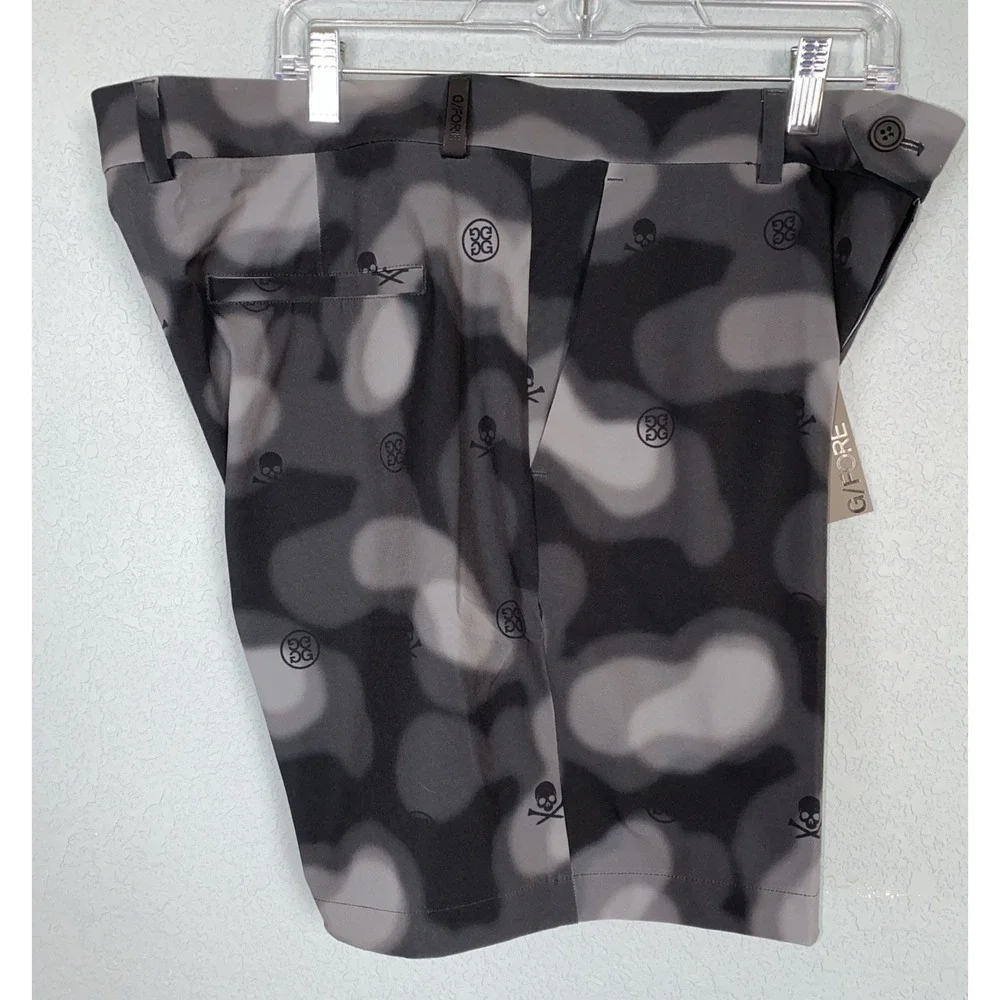NWT G/Fore Icon Blur Camo Skull‎ Maverick Hybrid Shorts Onyx Black Size 38